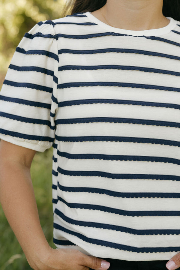 Kristin Top-Cream/Navy