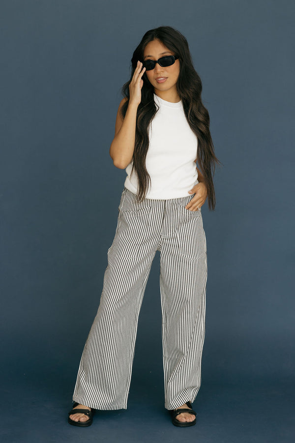 Holmes Pants-Black Stripe
