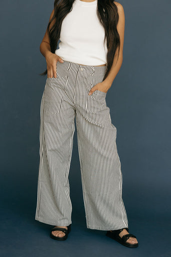 Holmes Pants-Black Stripe