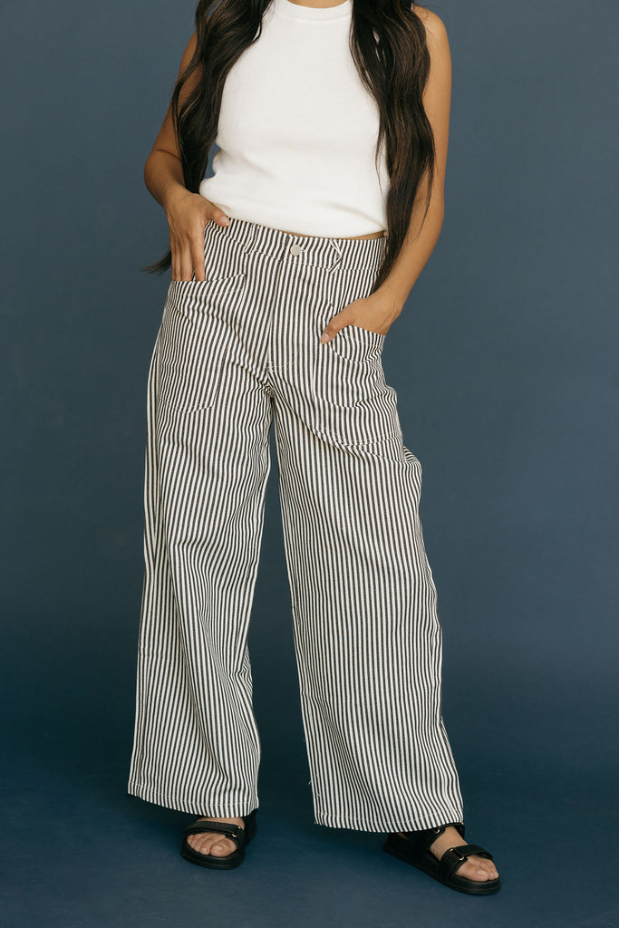 Holmes Pants-Black Stripe
