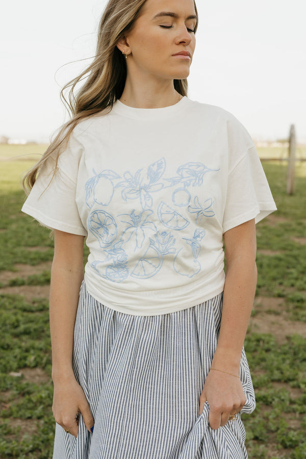 Seaside Citrus Tee-Ivory