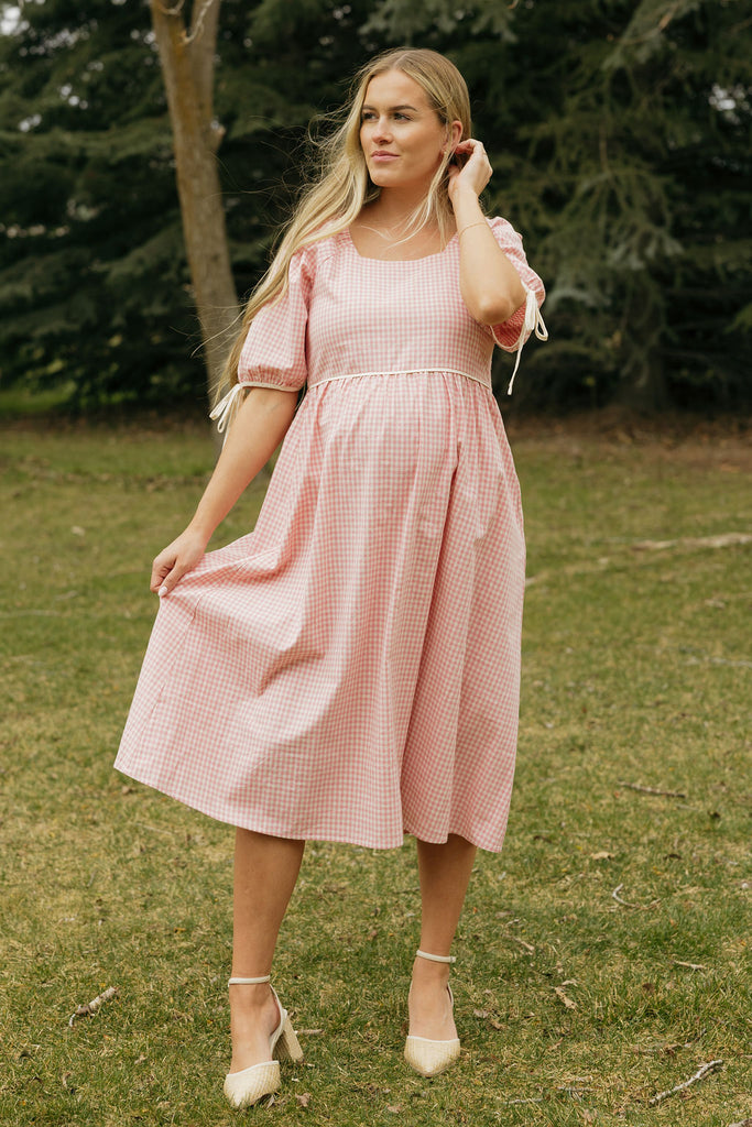 Jensyn Dress-Pink Gingham Love Olive Co Jensyn Dress-Pink Gingham Love Olive Co