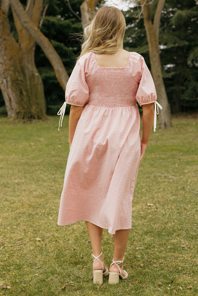 Jensyn Dress-Pink Gingham  Love Olive Co