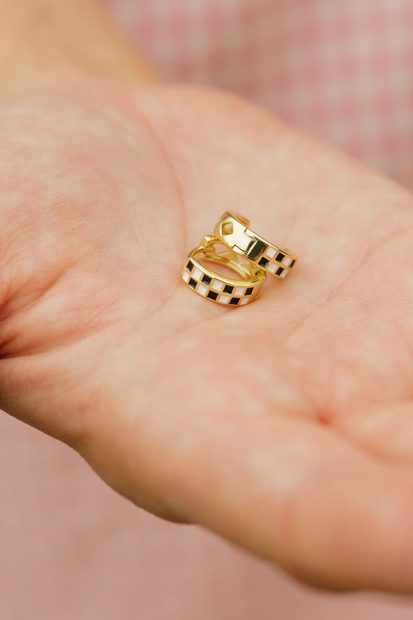 Stevie Earrings Black-24K Gold Filled