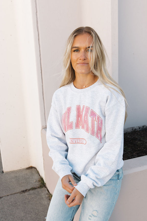 Girl Math Pullover-Ash