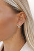 Crystal Bow Earrings-Gold