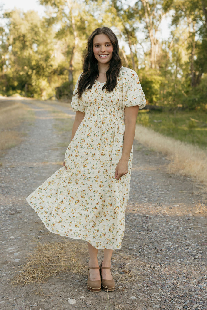 Allison Dress-Cream Floral Love Olive Co Allison Dress-Cream Floral Love Olive Co