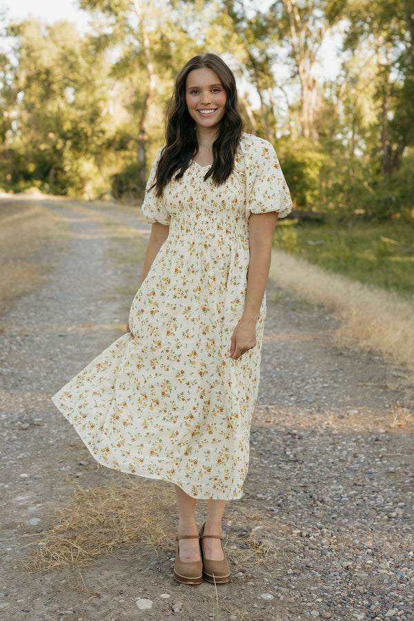 Allison Dress-Cream Floral