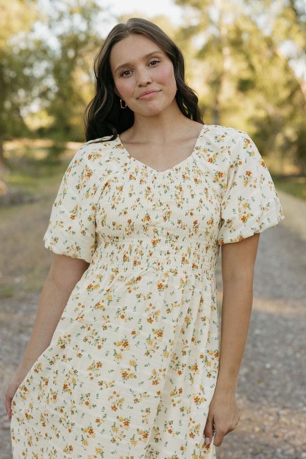 Allison Dress-Cream Floral