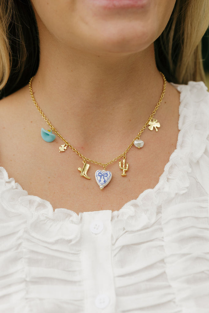 Wild West Charm Necklace-14K Gold Dipped