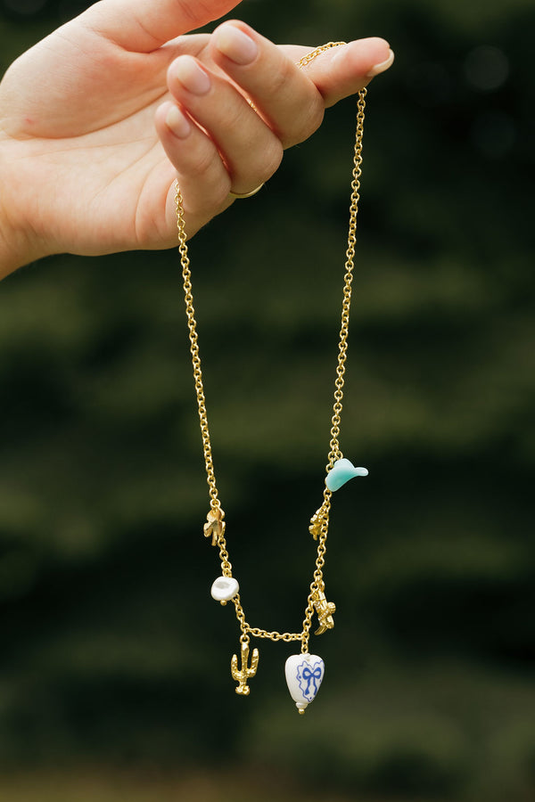 Wild West Charm Necklace-14K Gold Dipped