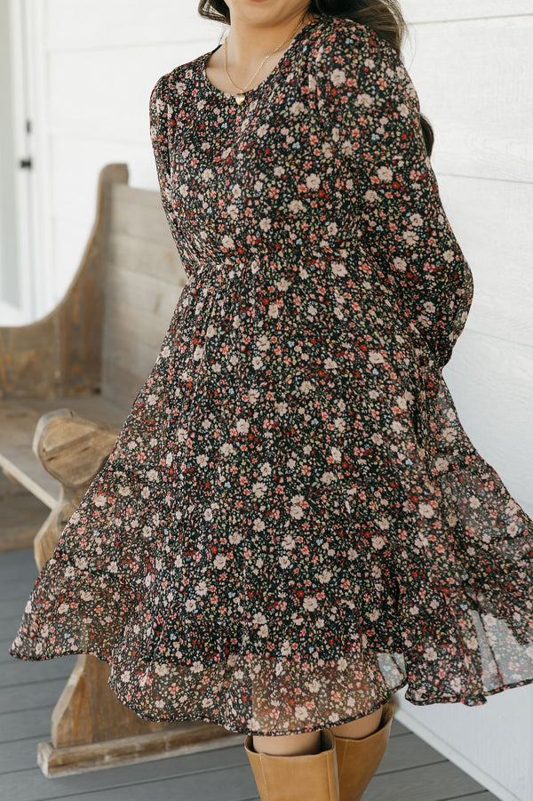 Promises Dress-Black Multi