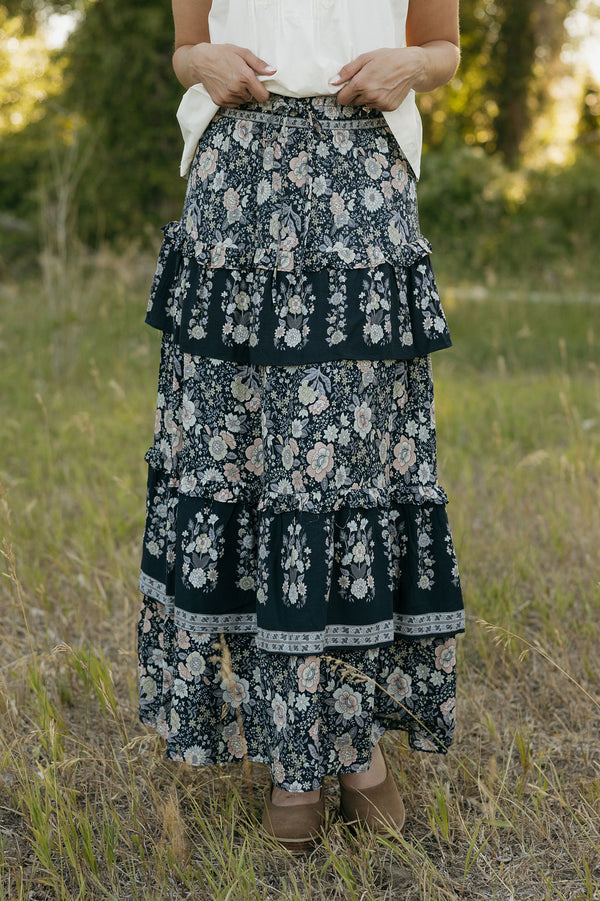 Roseville Skirt-Black Multi