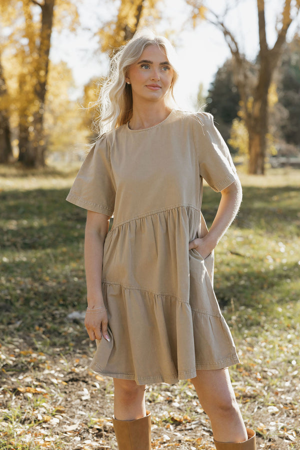 Drew Dress-Khaki