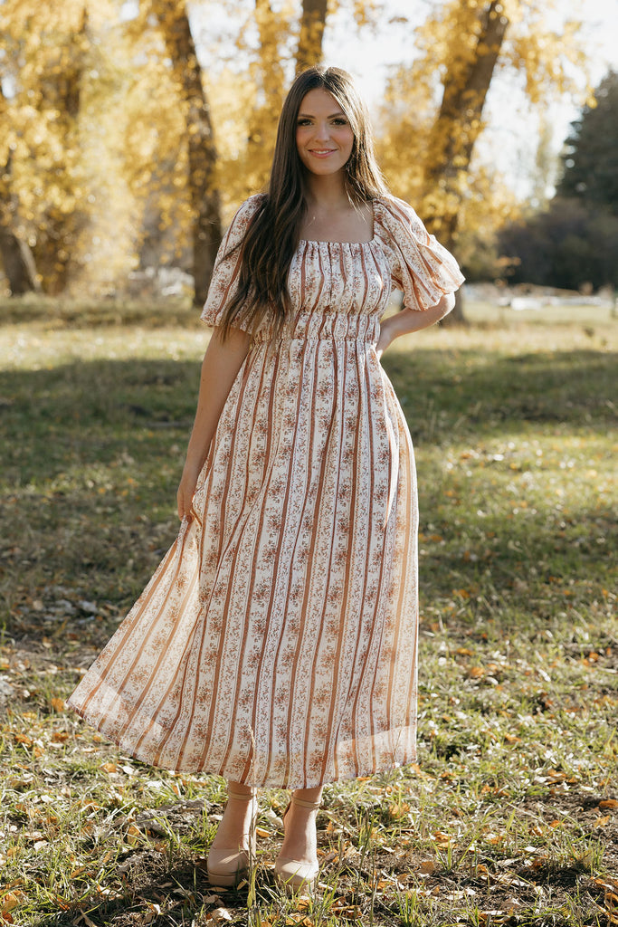 Lyla Dress-Tan Multi