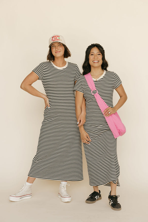 Lindsey Dress-Black/Cream