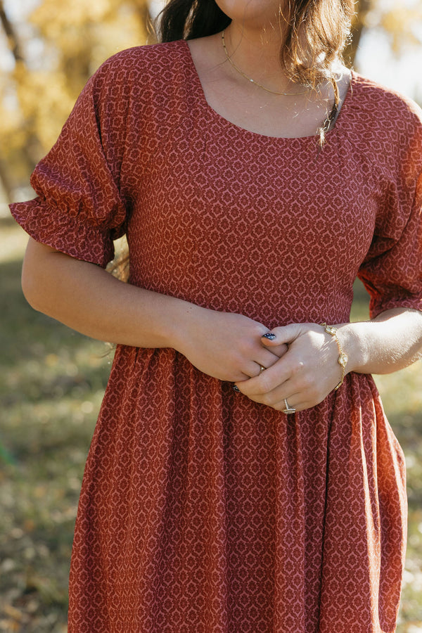 Serena Dress-Brick