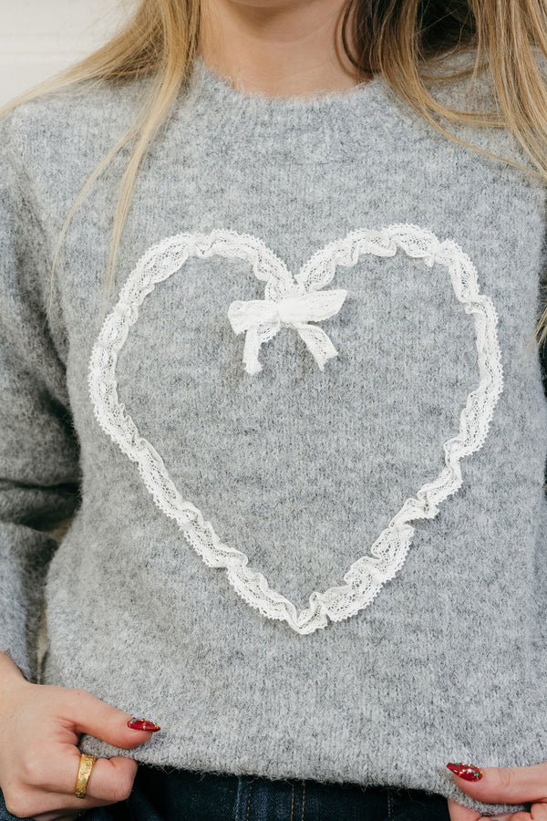 Be Mine Sweater-Grey