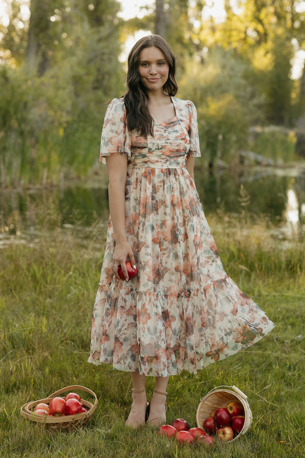 Sienna Dress-Sand Floral