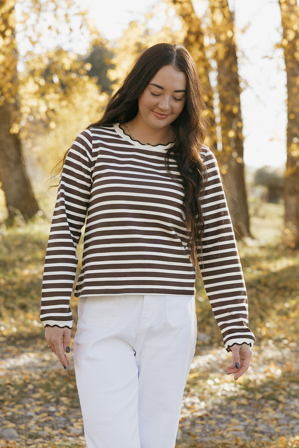 Marian Top-Brown/Cream