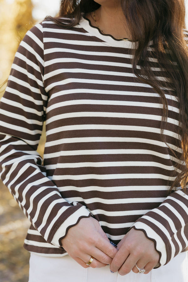 Marian Top-Brown/Cream