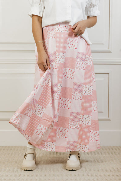 Laine Skirt-Pink Patchwork