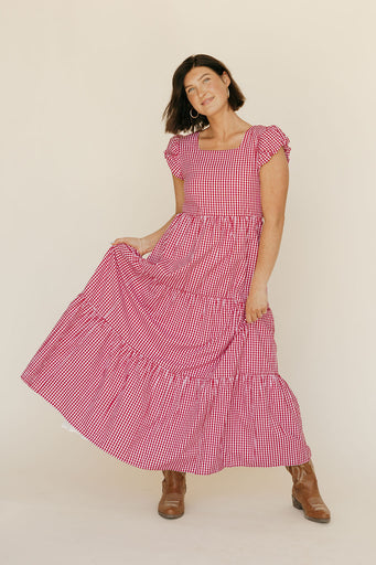 Roxie Dress-Red Gingham