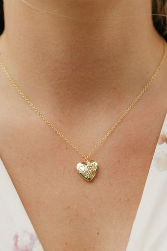 Lover Locket Necklace-Gold