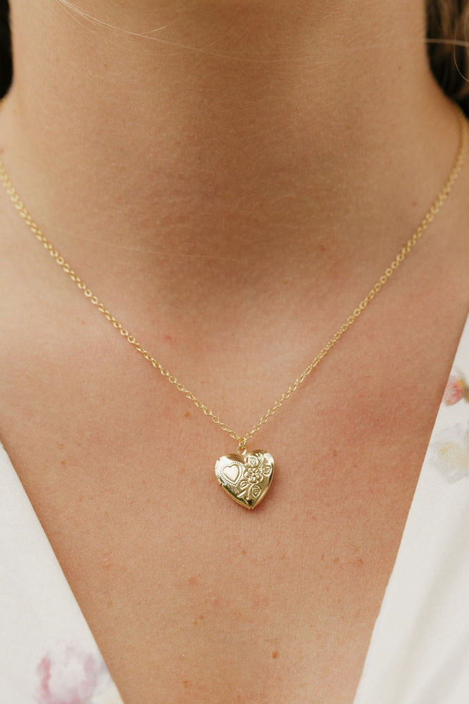Lover Locket Necklace-Gold