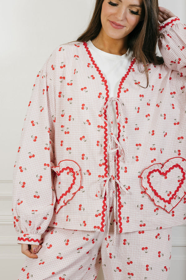 Sweet Cherry Pajama Set-Pink