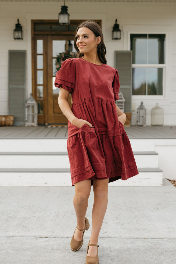 Ames Dress-Burgundy