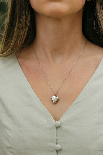 Lover Locket Necklace-Silver