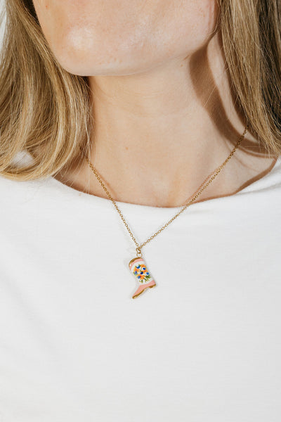 Rebecca Boot Necklace-Gold