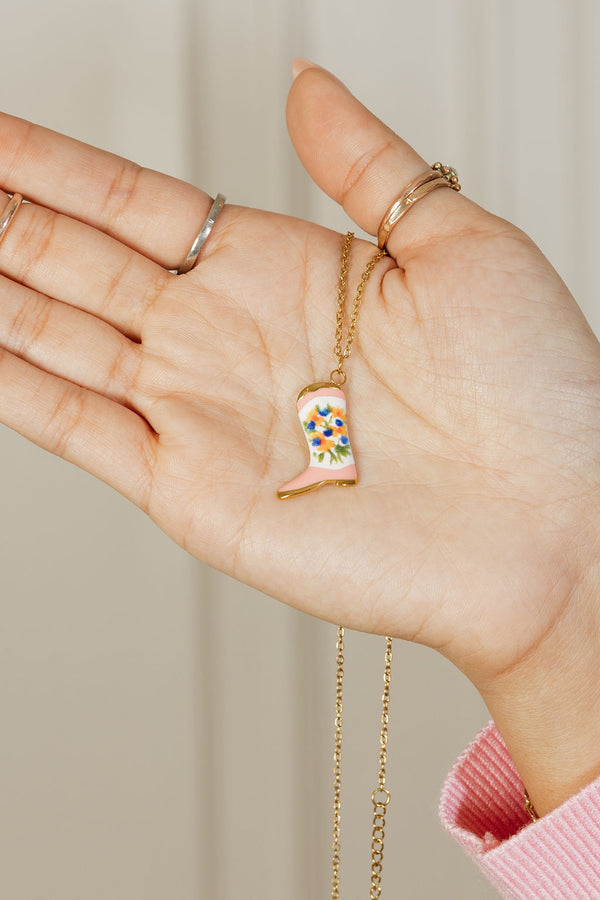 Rebecca Boot Necklace-Gold