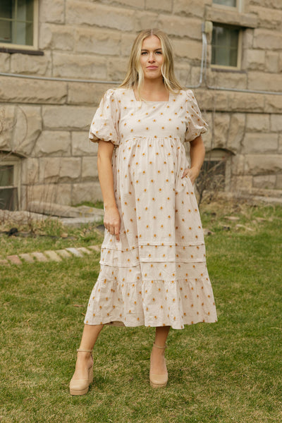 Grandview Dress-Tan Floral – Love Olive Co