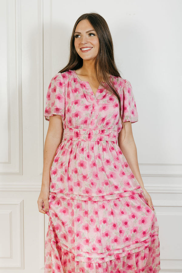 Caribbean Dress-Pink Floral