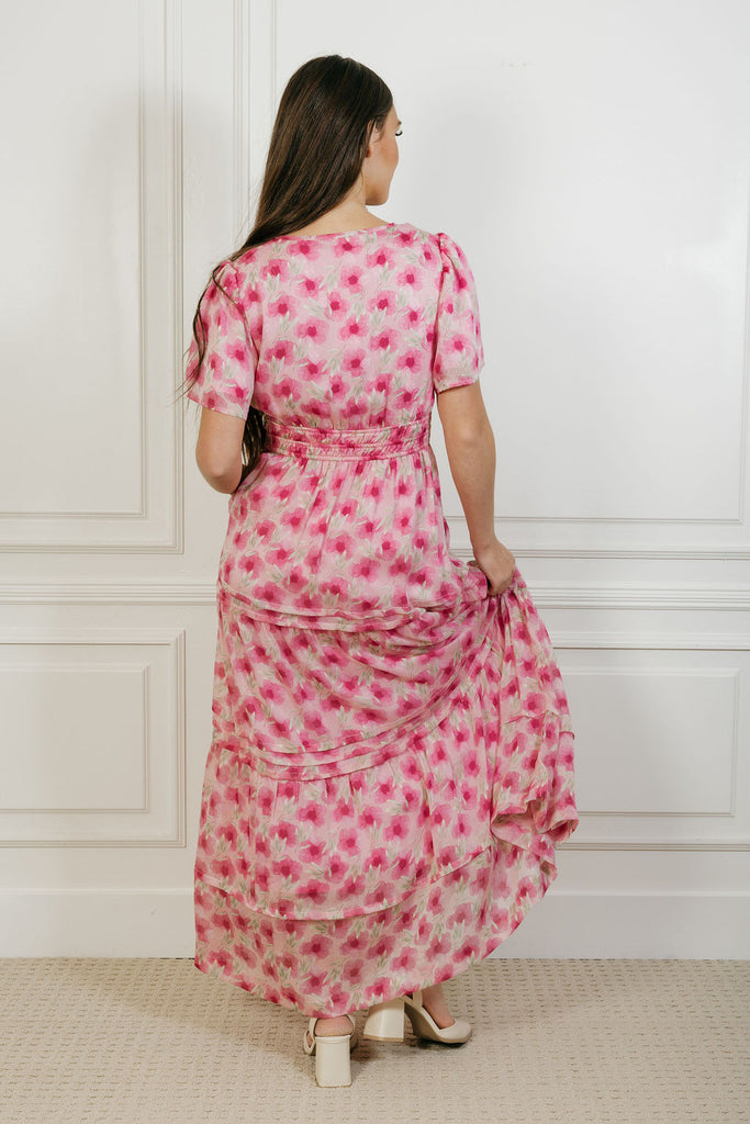 caribbean maxi dresses Dress-Pink Floral – Love Olive Co Long dress in viscose Size:MEDIUM - US MEN 7.5 - UK 7 - EU 41 office-wear-dresses Eagles Glitter Football Jersey,