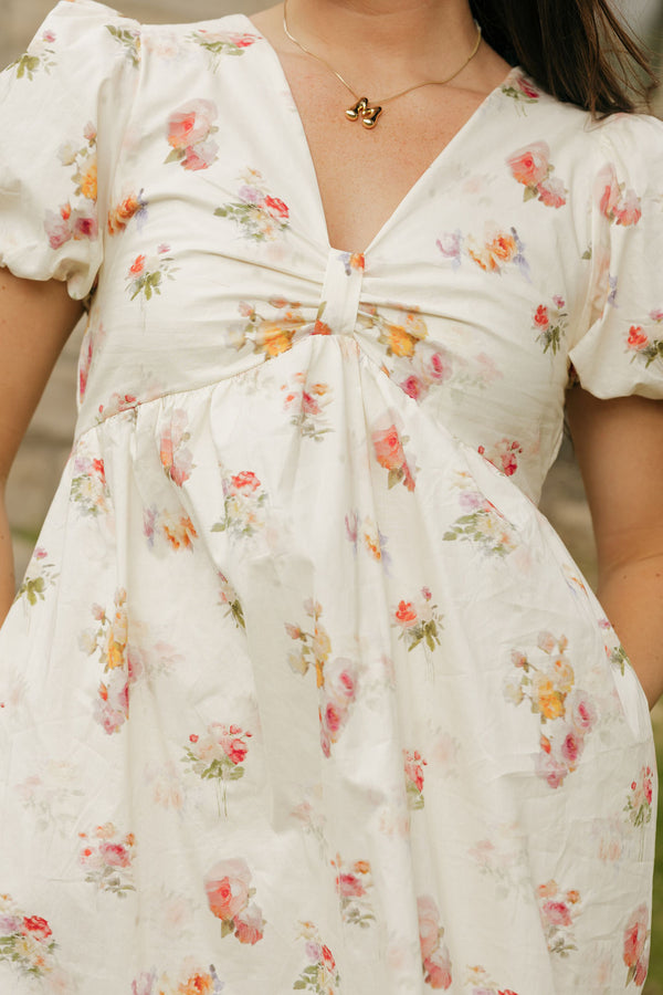 Marla Dress-Cream Floral