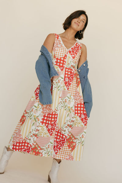 Mitsy Dress-Patchwork Multi