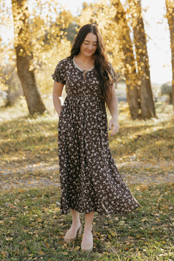 Madeline Dress-Brown Floral