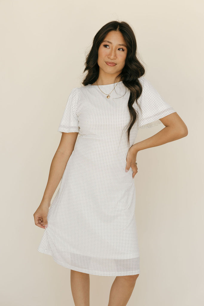 Hattie Dress-White Polka Dot