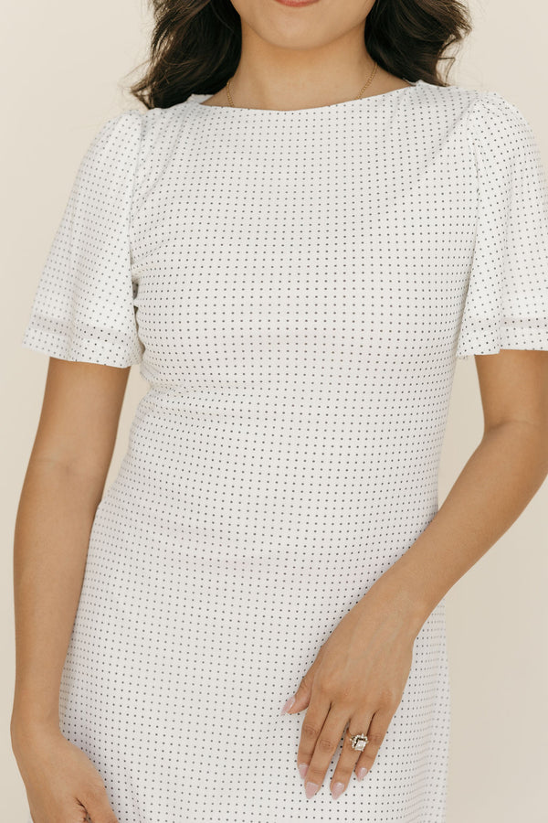 Hattie Dress-White Polka Dot