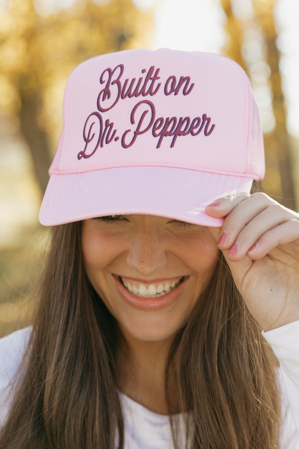 Built On Dr. Pepper Trucker Hat-Pink