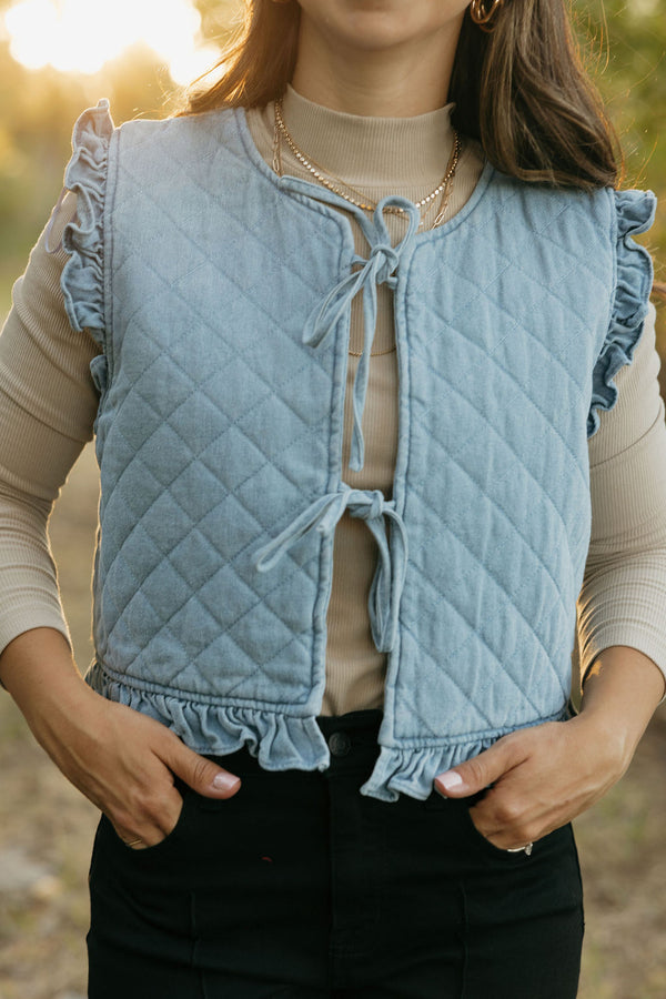 Goldie Vest-Light Denim