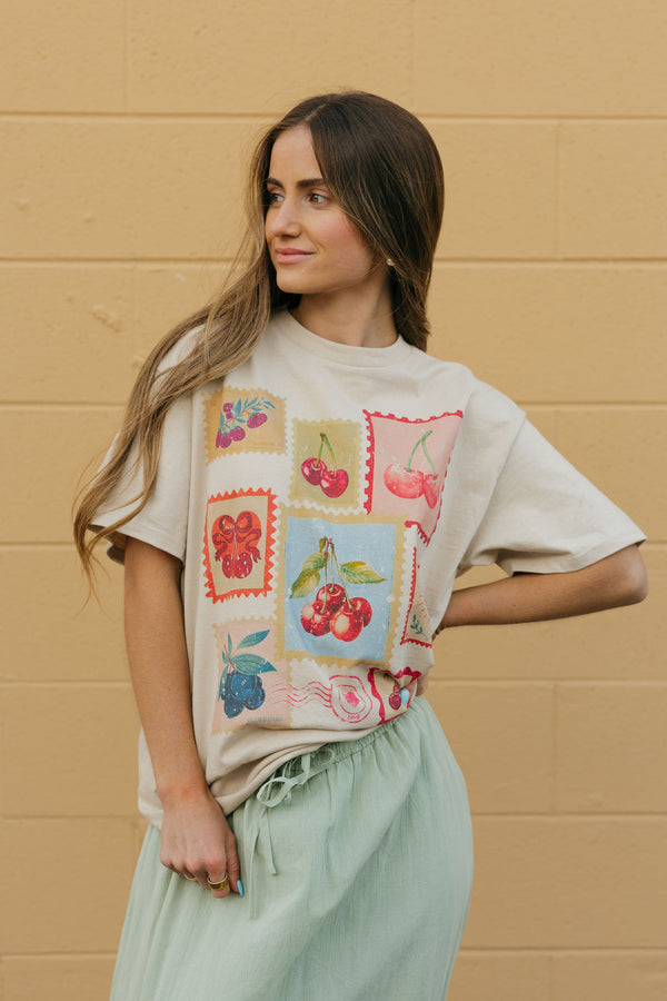 Cherry Stamps Tee-Sand