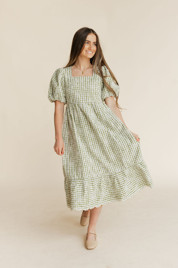 Grandview Dress-Green Gingham – Love Olive Co