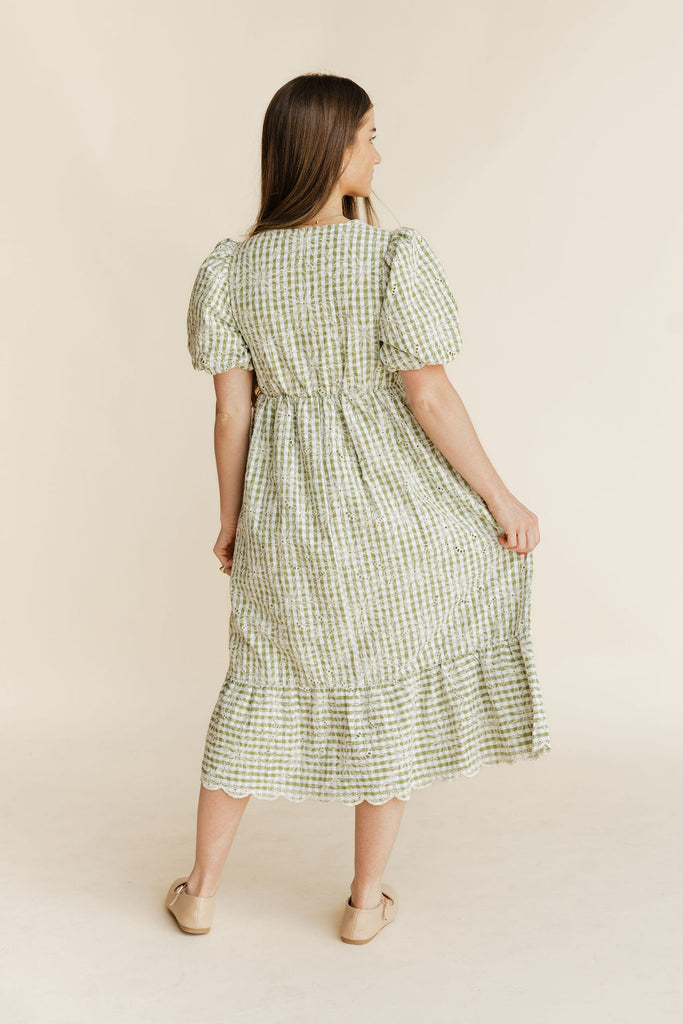 green gingham midi dress Grandview Dress-Green – Love Olive Co COST PRICE - $33.30