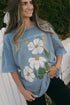 No Rain No Flowers Tee - Mineralblau