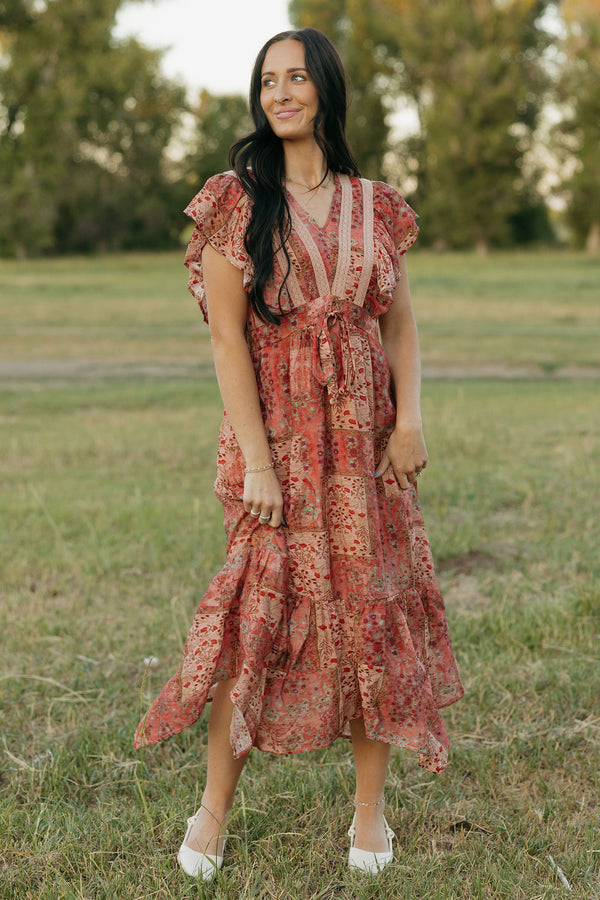 Aisling Dress-Pink Multi