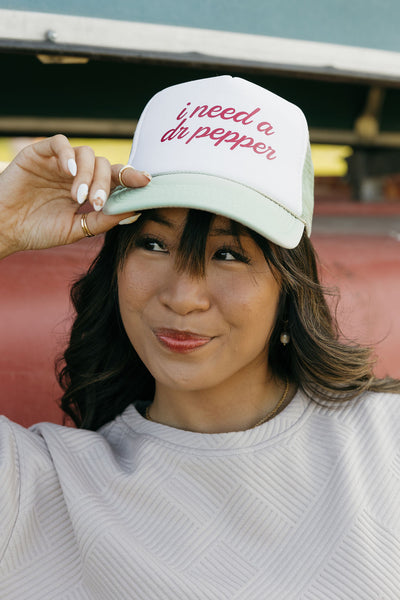 Dr. Pepper Trucker Hat-Sage